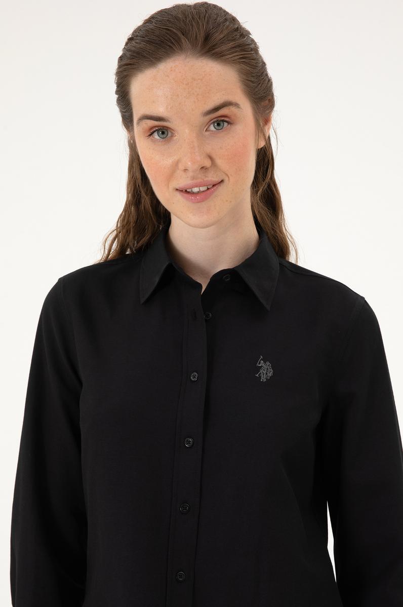 Kadın Siyah Uzun Kollu Basic Gömlek