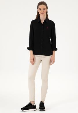 Kadın Siyah Uzun Kollu Gömlek - 50316429027