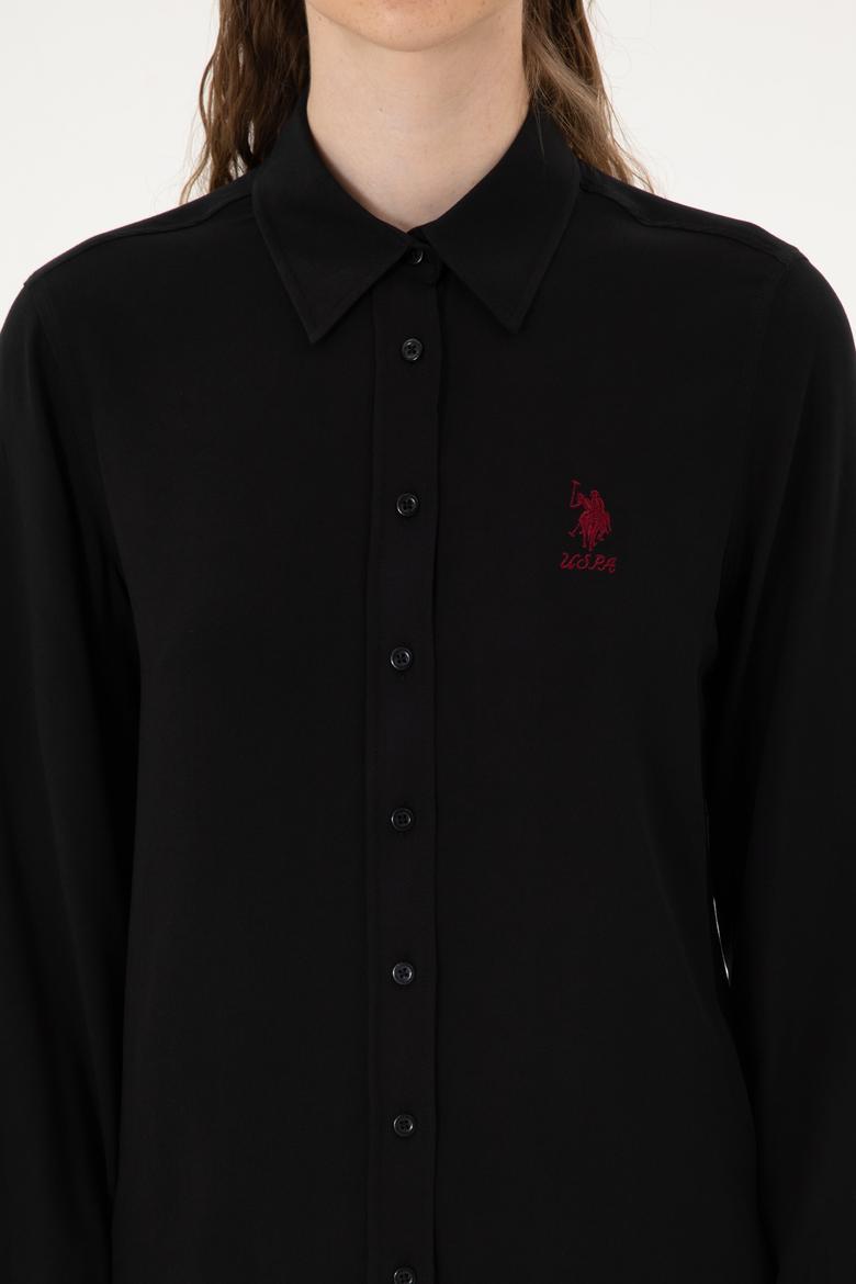 Kadın Siyah Uzun Kollu Gömlek - 50316429027