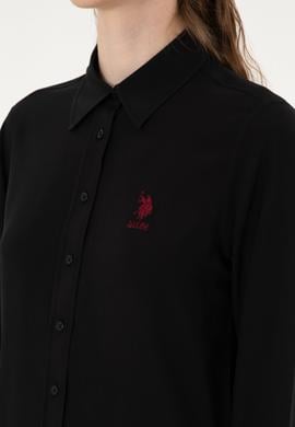 Kadın Siyah Uzun Kollu Gömlek - 50316429027