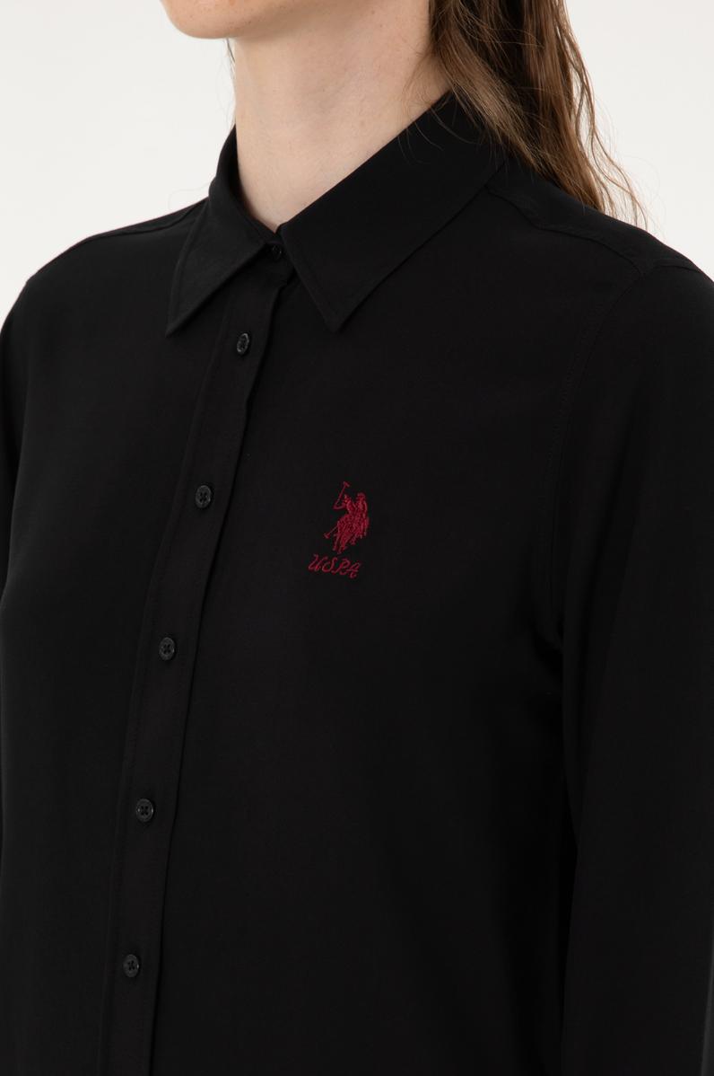 Kadın Siyah Uzun Kollu Gömlek