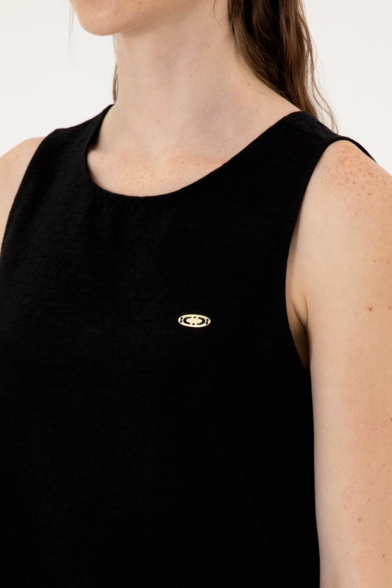 Kadın Siyah Kısa Kollu Gömlek - 50306458011