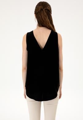 Kadın Siyah Kısa Kollu Gömlek - 50306458011