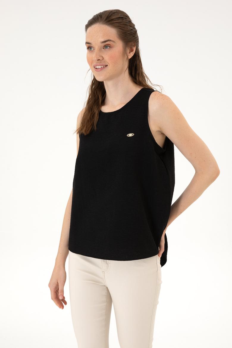 Kadın Siyah Kısa Kollu Gömlek - 50306458011