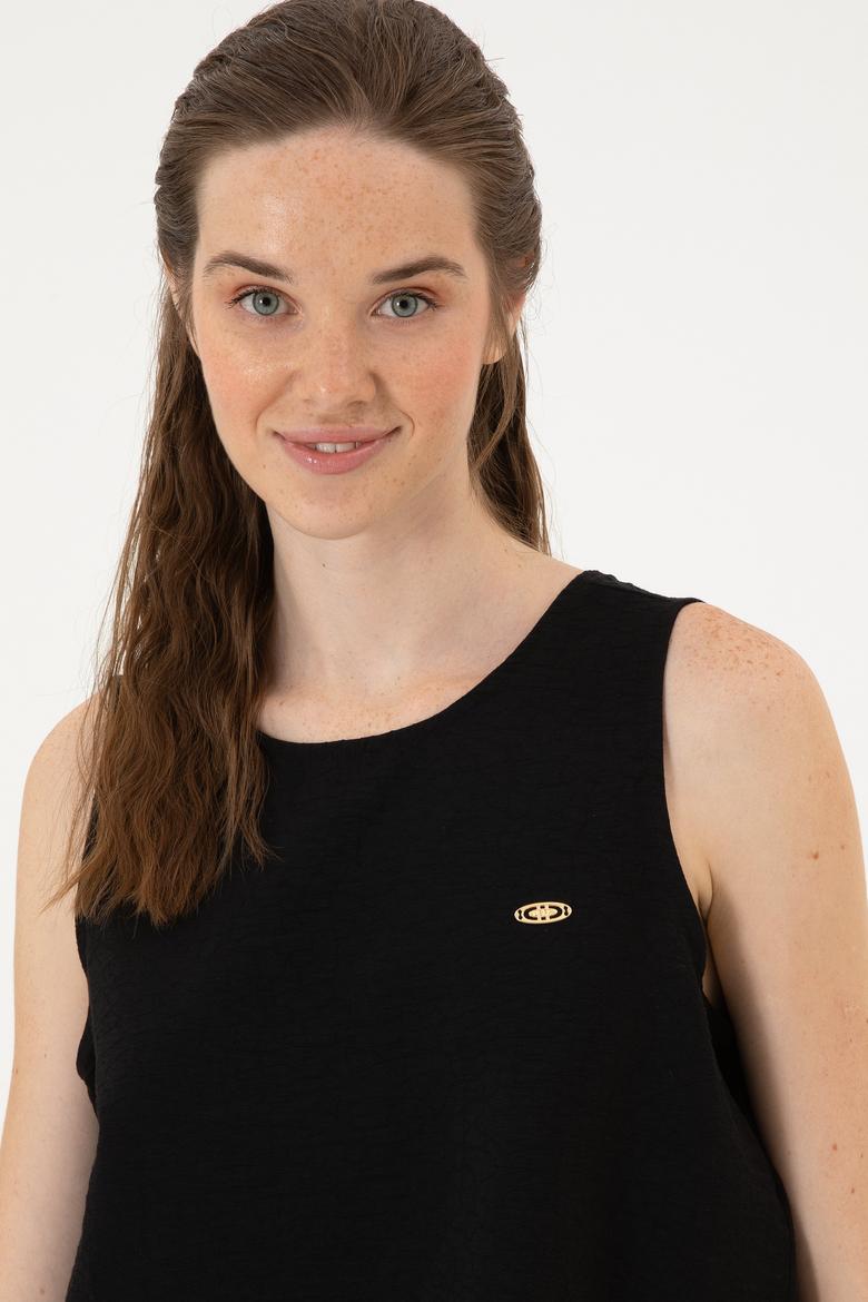 Kadın Siyah Kısa Kollu Gömlek - 50306458011