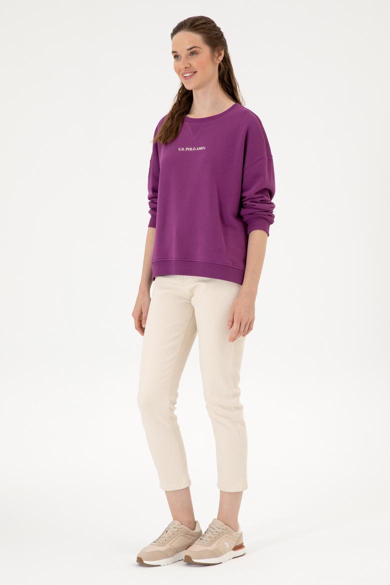 Kadın Menekşe Bisiklet Yaka Sweathırt - 50313562024