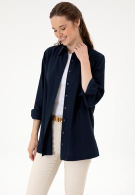 Kadın Lacivert Uzun Kollu Gömlek - 50299331004