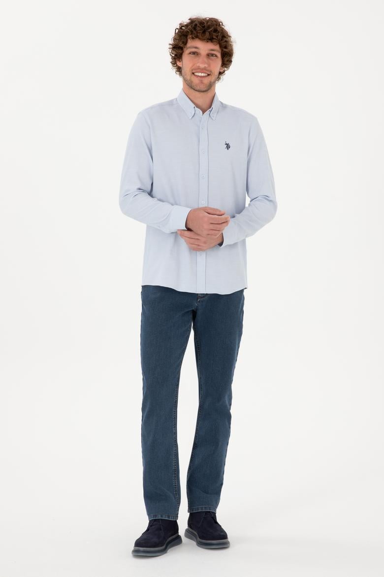 Erkek Açık Mavi Uzun Kollu Gömlek - 50316639025