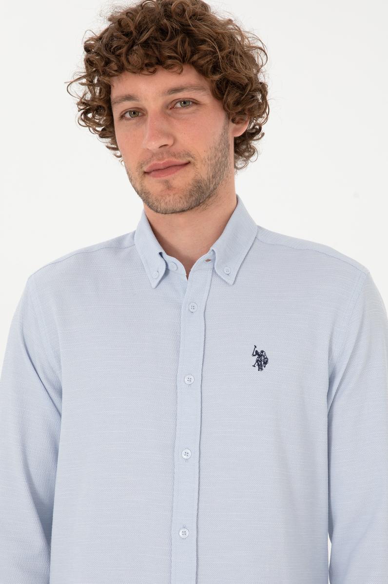 Erkek Açık Mavi Uzun Kollu Gömlek