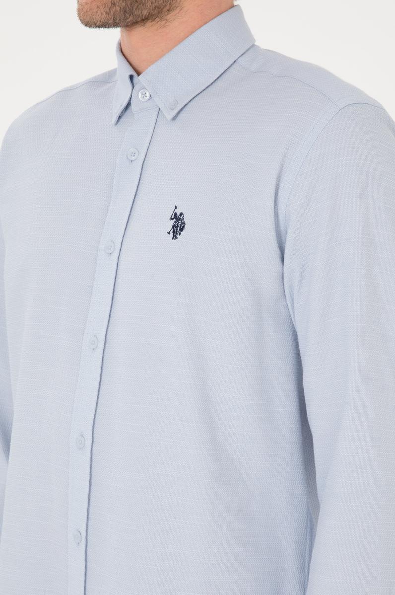 Erkek Açık Mavi Uzun Kollu Gömlek