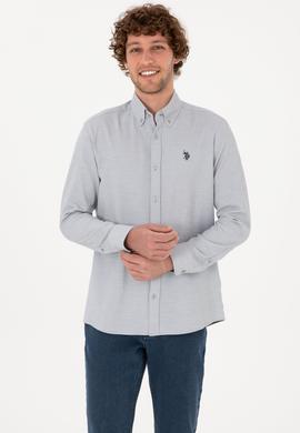 Erkek Gri Uzun Kollu Gömlek - 50316639019