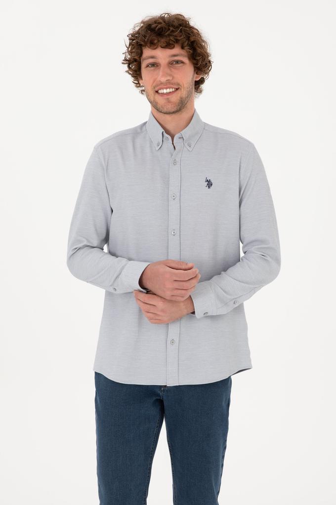 Erkek Gri Uzun Kollu Gömlek