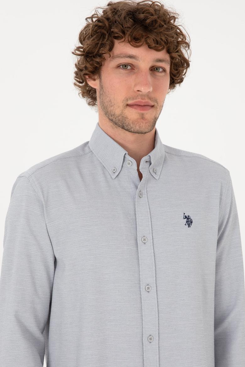 Erkek Gri Uzun Kollu Gömlek - 50316639019