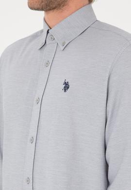 Erkek Gri Uzun Kollu Gömlek - 50316639019