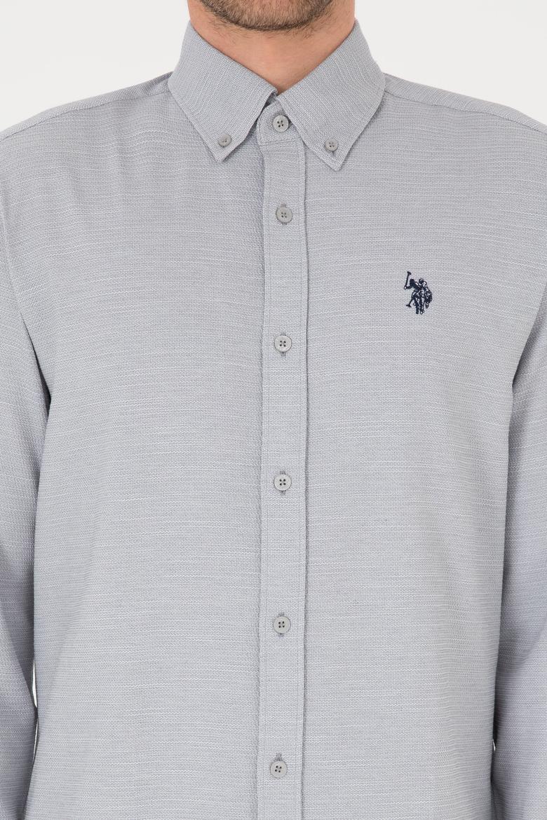 Erkek Gri Uzun Kollu Gömlek - 50316639019