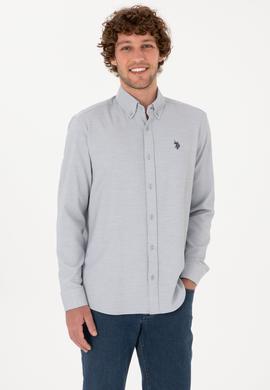 Erkek Gri Uzun Kollu Gömlek - 50316639019