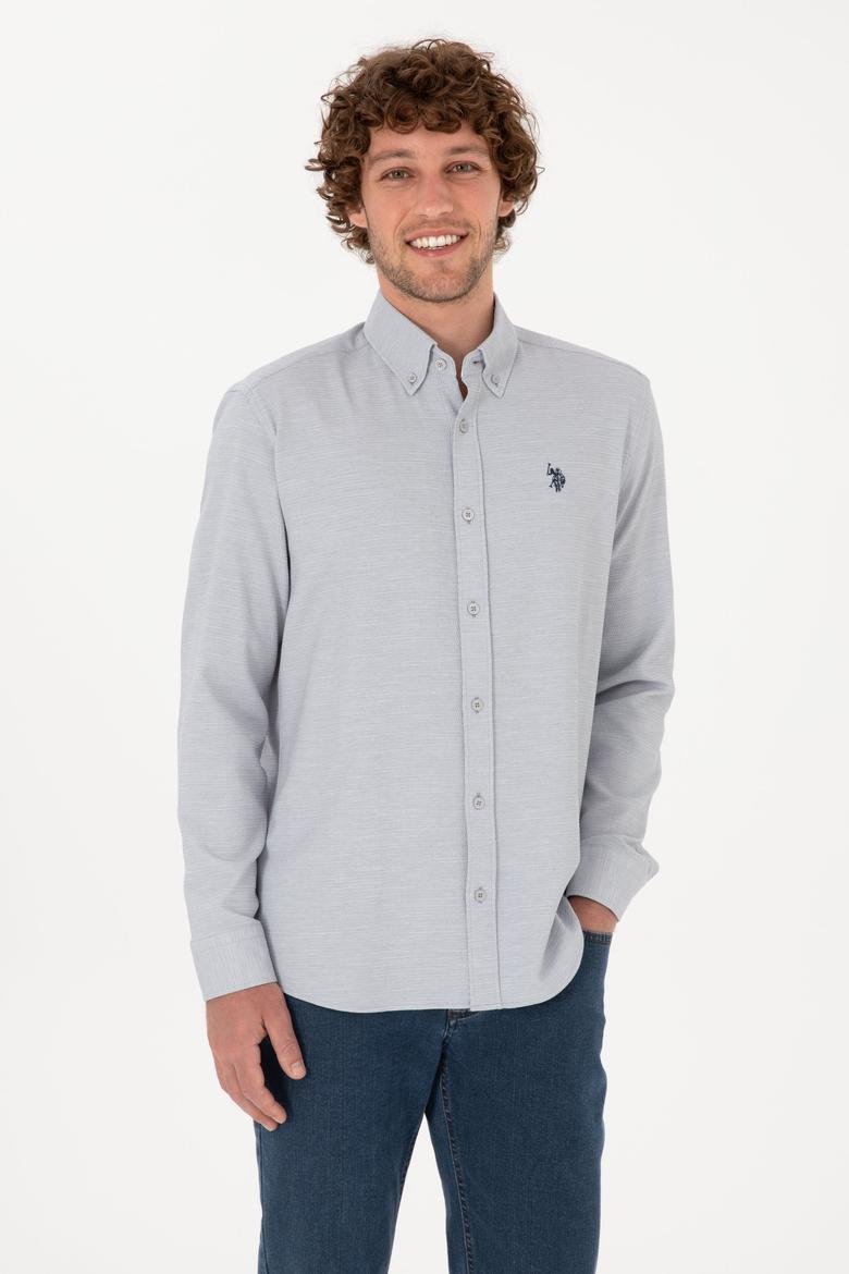 Erkek Gri Uzun Kollu Gömlek - 50316639019