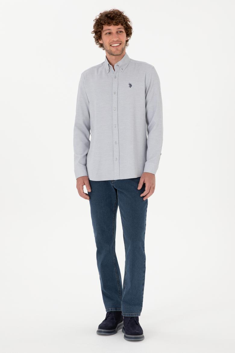 Erkek Gri Uzun Kollu Gömlek - 50316639019