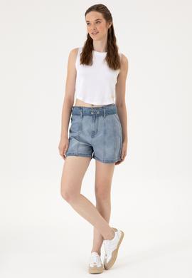 Kadın Açık Mavi Jean Şort - 50304336002