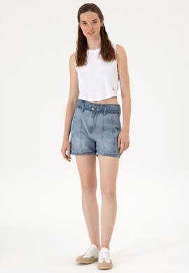 Kadın Açık Mavi Jean Şort - 50304336002
