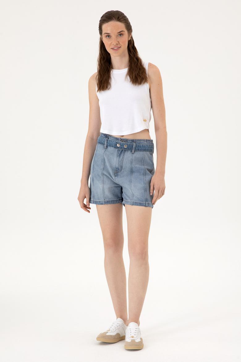 Kadın Açık Mavi Jean Şort