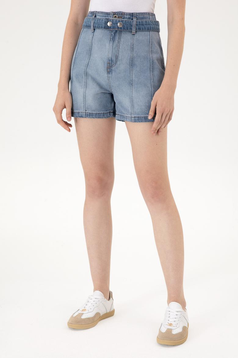 Kadın Açık Mavi Jean Şort - 50304336002