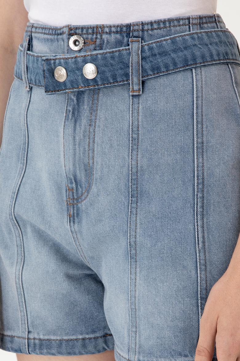 Kadın Açık Mavi Jean Şort - 50304336002