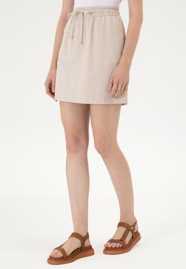 Kadın Bej Dokuma Etek - 50300679077