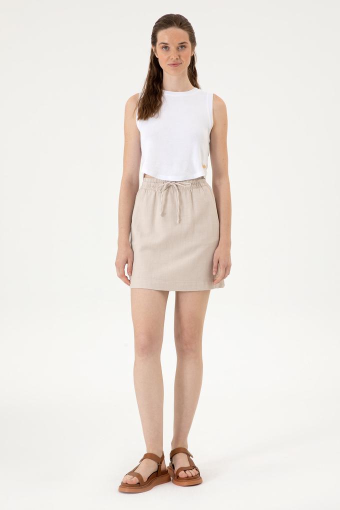Kadın Bej Dokuma Etek
