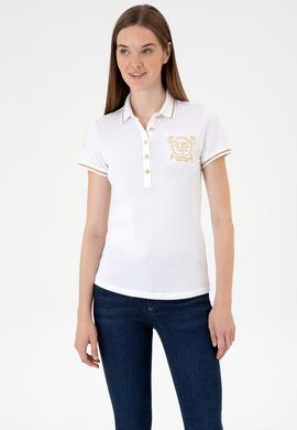 Kadın Beyaz Polo Yaka Tişört - 50300676001