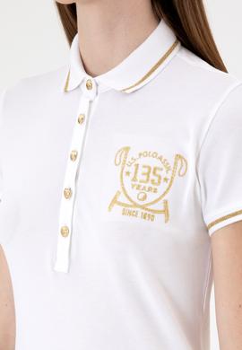 Kadın Beyaz Polo Yaka Tişört - 50300676001