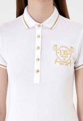 Kadın Beyaz Polo Yaka Tişört - 50300676001