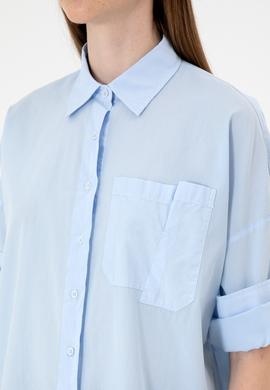 Kadın Açık Mavi Uzun Kollu Gömlek - 50300096004