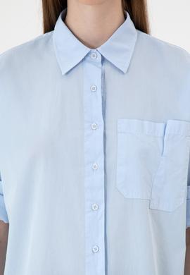 Kadın Açık Mavi Uzun Kollu Gömlek - 50300096004