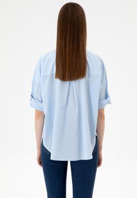 Kadın Açık Mavi Uzun Kollu Gömlek - 50300096004