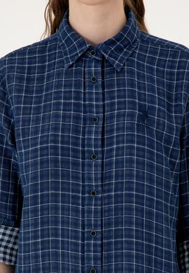 Kadın Lacivert Uzun Kollu Gömlek - 50299540007