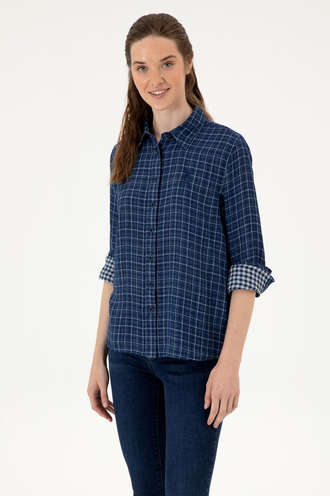 Kadın Lacivert Uzun Kollu Gömlek