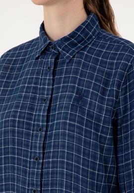 Kadın Lacivert Uzun Kollu Gömlek - 50299540007