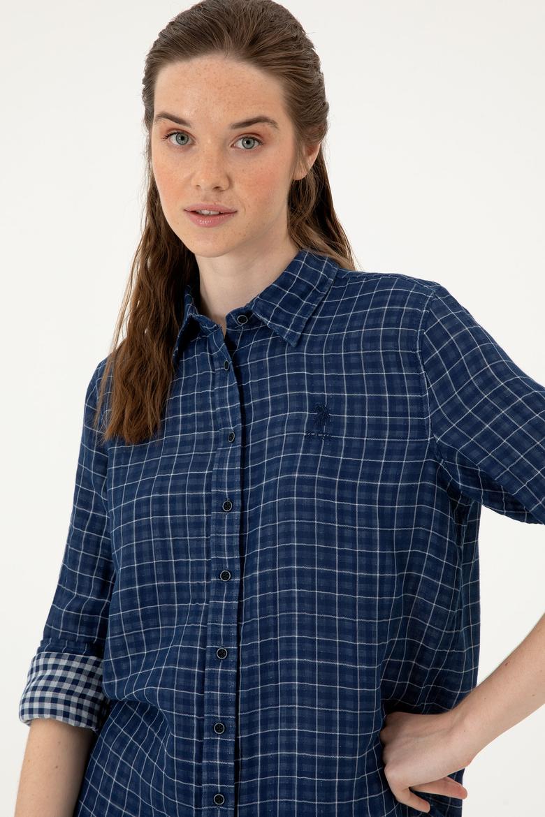 Kadın Lacivert Uzun Kollu Gömlek - 50299540007