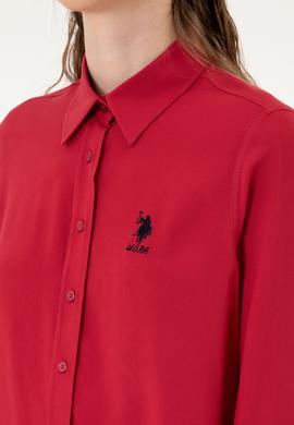 Kadın Vişne Uzun Kollu Gömlek - 50316429045