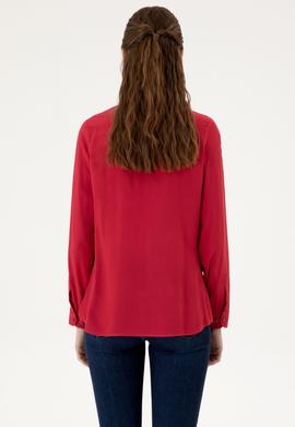 Kadın Vişne Uzun Kollu Gömlek - 50316429045