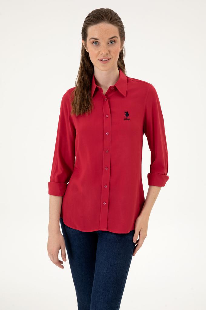Kadın Vişne Uzun Kollu Gömlek