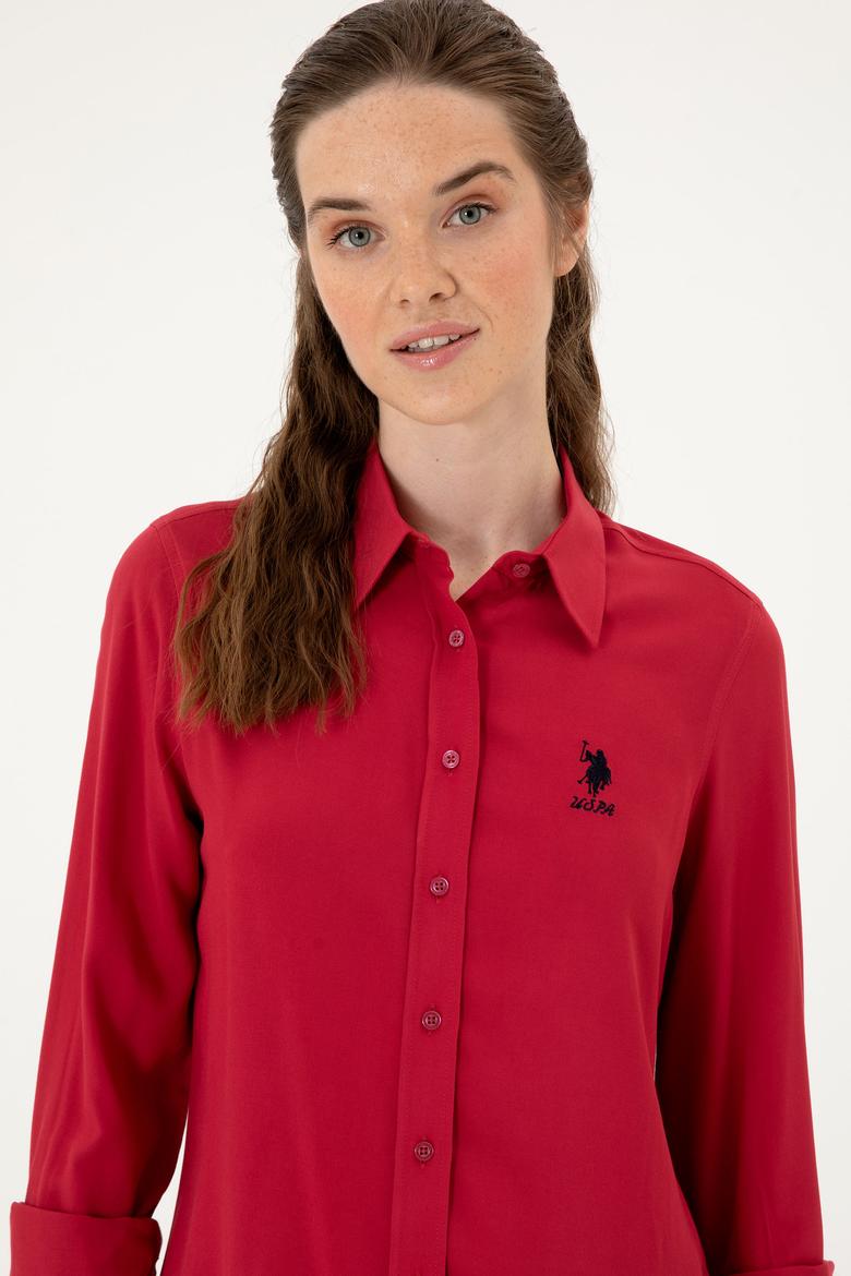 Kadın Vişne Uzun Kollu Gömlek - 50316429045