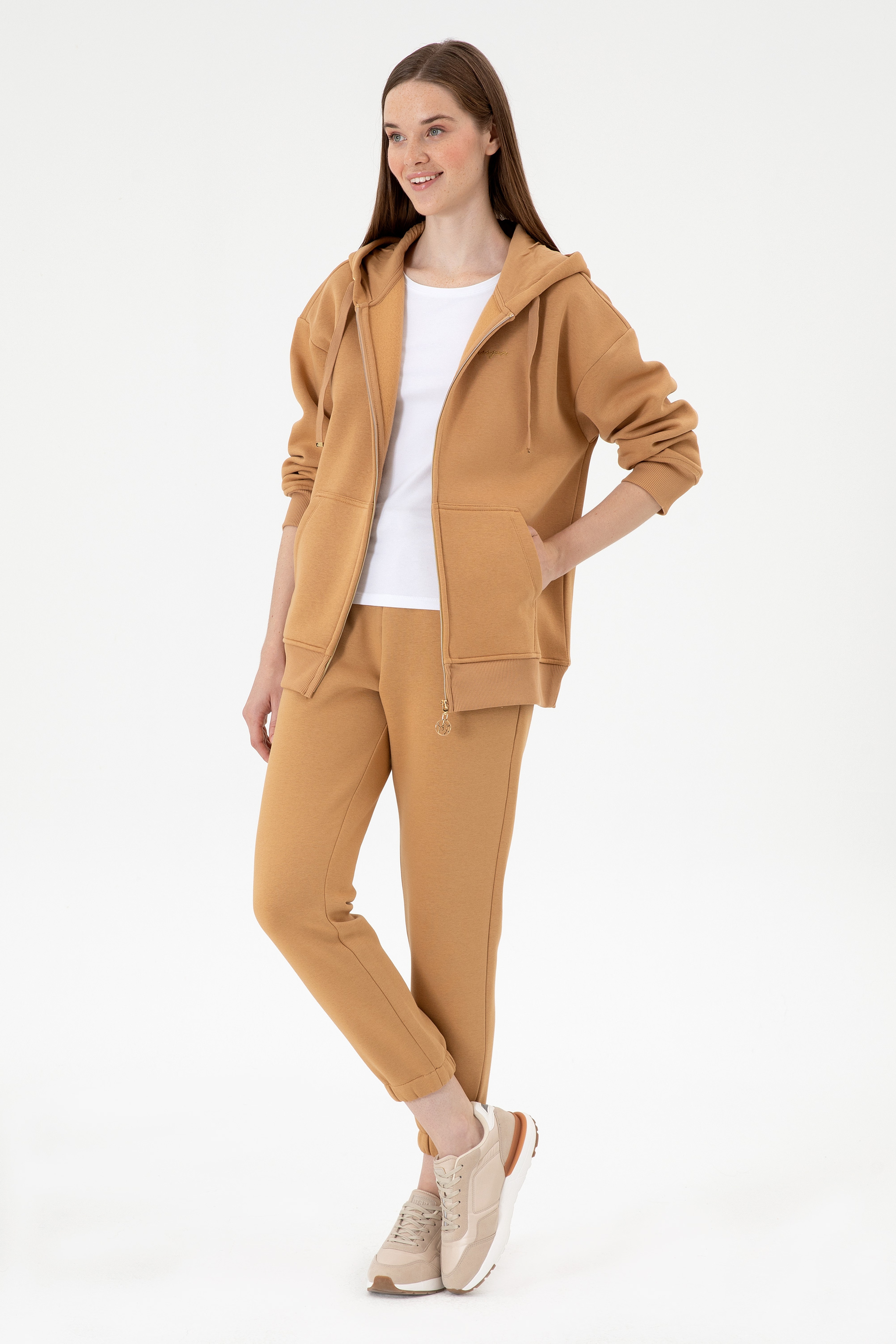 Kadın Camel Şardonlu Jogger Eşofman Altı