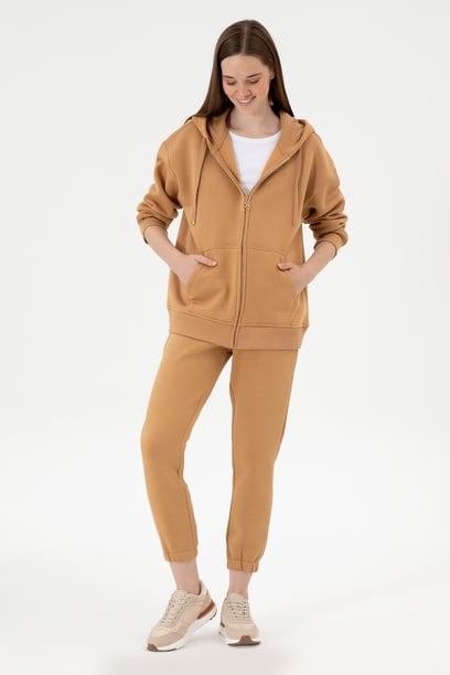 Kadın Camel Şardonlu Jogger Eşofman Altı