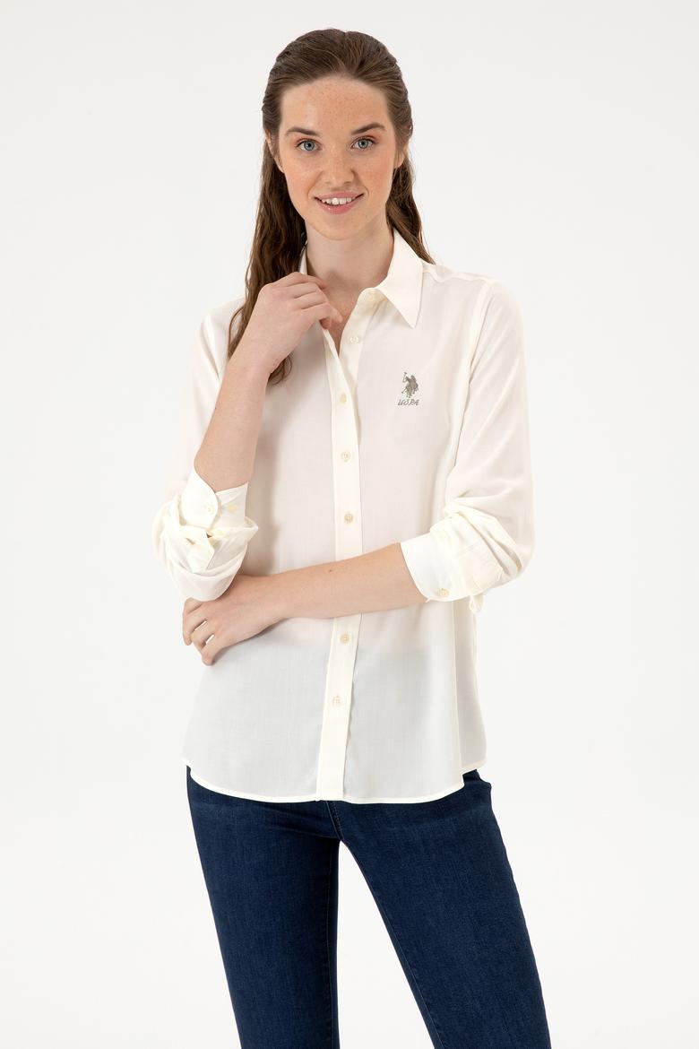 Kadın Beyaz Uzun Kollu Gömlek - 50316429034