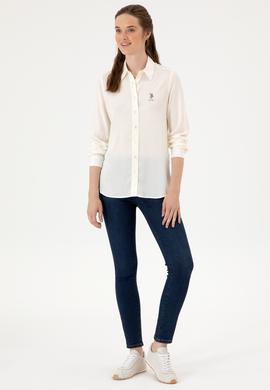 Kadın Beyaz Uzun Kollu Gömlek - 50316429034