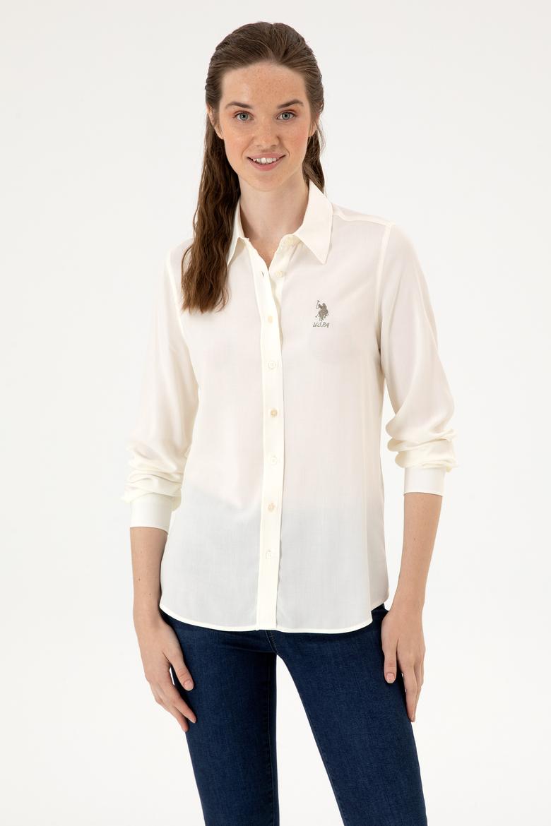 Kadın Beyaz Uzun Kollu Gömlek