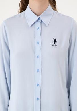 Kadın Açık Mavi Uzun Kollu Gömlek - 50316429020