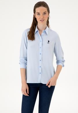 Kadın Açık Mavi Uzun Kollu Gömlek - 50316429020